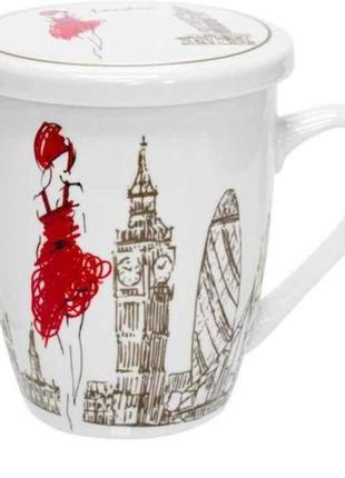 Чашка-заварник 360мл дівчина у лондоні 21-279-005 тм keramia1 фото
