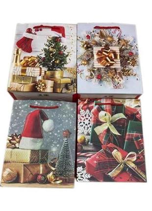 Пакет новорічний l new year gifts 30*41.5*12см r91036-l тм stenson1 фото