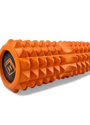 Массажный ролик easyfit solid roller v.1.2s 33х13 см оранжевый