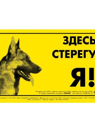 Наклейка "здесь стерегу я!" немецкая овчарка