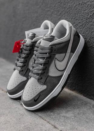 Чоловічі кросівки демісезонні в стилі nike sb dunk low grey найк сб данк сірі замша ntr382