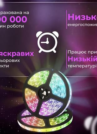 Світлодіодна стрічка з пультом 5 м водостійка led світлодіодна4 фото