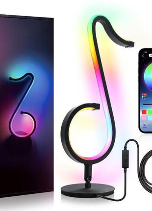 Настольная led лампа ночник rgb musical нота tik tok с пультом (уценка)