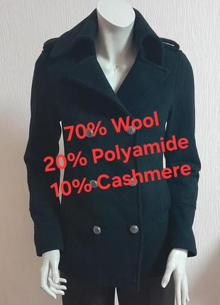 Крутое женское шерстяное пальто чёрного цвета gant made in portugal, 💯 оригинал