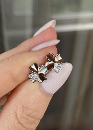 Себряные пусеты van cleef.