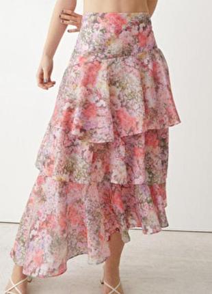 Спідниця & other stories ruffled tier midi skirt / 38