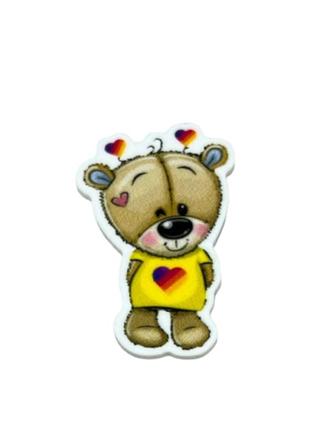 Серединка для бантов, мишка тедди (likee), 4 см, арт 010141, 1 шт, ассорти