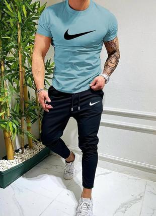 Костюм country nike брюки + футболка трикотажный. летний комплект найк из высококачественного хлопка.