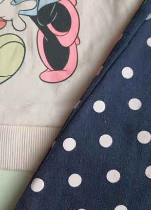 Стильный комплект свитшот и штаны, принт минни микки горошек