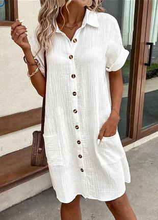 Сукня сорочка муслін 42-46, 48-52 чорний, білий