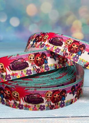 Репсовая лента 2.2 см "маленькие колдуньи", метр, ассорти