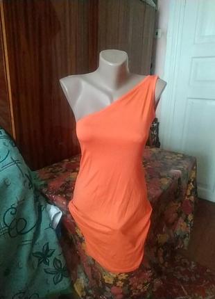 Платье одно плечо 95% вискоза