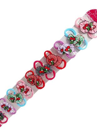 Детские резинки для волос «мини вишни» 0108-166,10 nia-mart