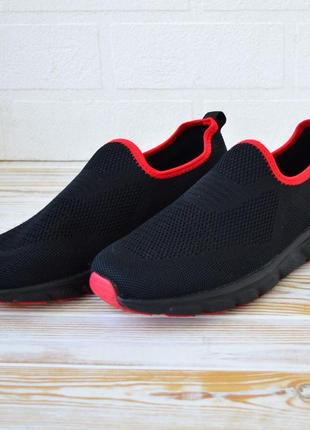 Classica мокасины кроссовки тапки мужские черные с красным весенние летние...