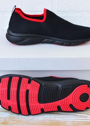 Classica мокасины кроссовки тапки мужские черные с красным весенние летние...