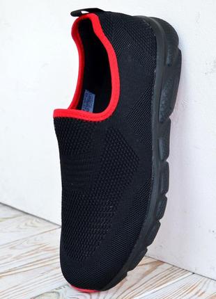 Classica мокасины кроссовки тапки мужские черные с красным весенние летние...