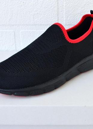 Classica мокасины кроссовки тапки мужские черные с красным весенние летние...