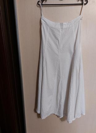 Длинная белая летняя юбка м cotton