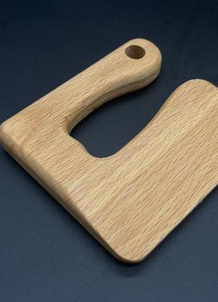 Дерев'яний ніж-сокирка дитячий екопродукт посуд для маленького кухарчука 10х9 см1 фото