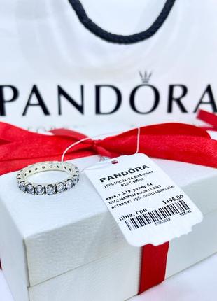 Серебряное кольцо кольца пандора pandora 190050c01 сияющий ряд с камнями классика дорожка камешки серебро проба s925 ale новое с биркой и пломбой