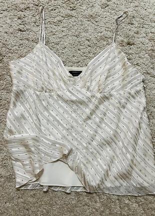 Шелковая маечка, топик, кофточка bcbgmaxazria оригинал бренд натуральный шелк блузка на тонких бретелях размер m,l