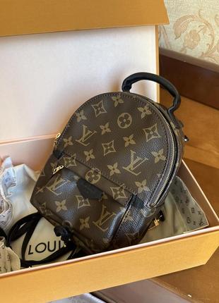 Рюкзак жіночій premium louis vuitton palm springs mini mm brown/black lv mini