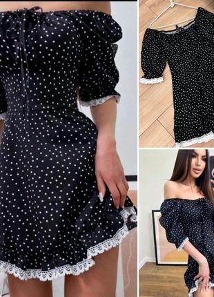 Сукня в горошок в кольорах🖤🖤🖤2 фото