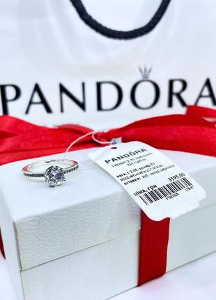 Серебряное кольцо кольца пандора pandora 198289cz с короной корона с камнем камнями классика серебро проба s925 ale новое с биркой и пломбой