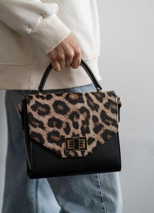 Жіноча сумка коричнева сумка леопардова сумка сумочка кросбоді сумка леопард