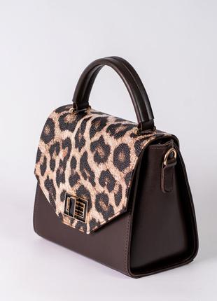 Жіноча сумка коричнева сумка леопардова сумка сумочка кросбоді сумка леопард