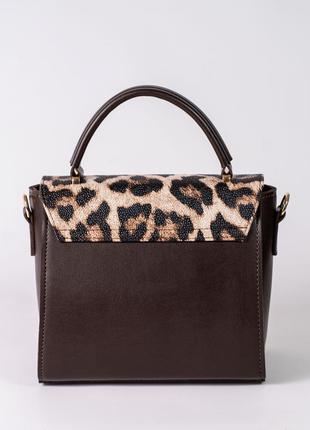 Жіноча сумка коричнева сумка леопардова сумка сумочка кросбоді сумка леопард