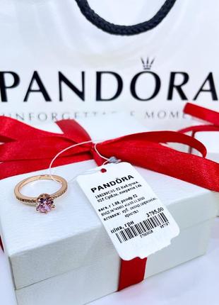 Срібне кільце кільця пандора pandora 188289c01 з короною корона рожевий кристал срібло рожеве золото проба ale met нове з биркою і пломбою