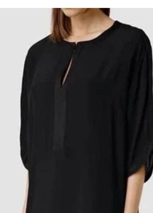 Allsaints acre top блуза шелк вискоза топ серый графит черный шифон блузка all saints