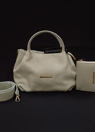 Сумка сумочка+кошелек фирмы di gregorio италия кожа