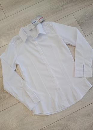 Рубашка дитяча сорочка біла детская рубашка блузка для девочки белая