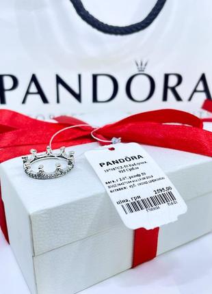 Серебряное кольцо кольца пандора pandora 197087cz королевская роскошь корона с камнями классика серебро проба s925 ale новое с биркой и пломбой