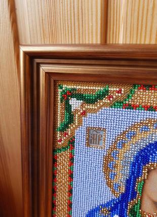 Икона из бисера "богородица неувядаемый цвет"