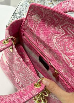 Рожева сумка в стилі christian dior6 фото