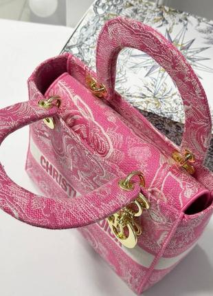 Рожева сумка в стилі christian dior4 фото