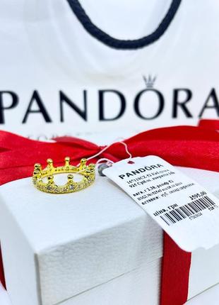 Серебряное кольцо кольца пандора pandora 167119cz королевская роскошь корона с камнями серебро золото проба s925 ale новое с биркой и пломбой