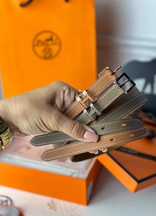 Шкіряний ремінь в стилі hermes6 фото