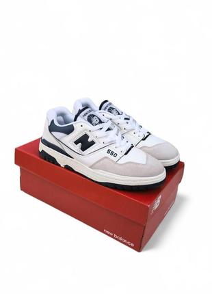 Чоловічі кросівки new balance 550 білі з синім