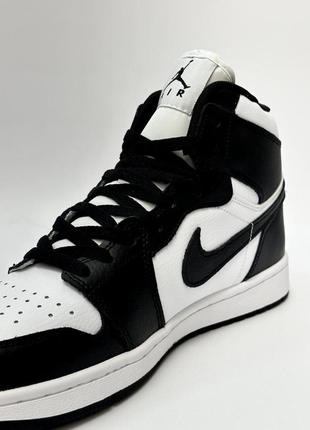 Кроссовки высокие nike air jordan 1 (black / white)9 фото