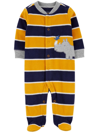 Флісовий чоловічок-підчепа сліп картерс carters носоріг