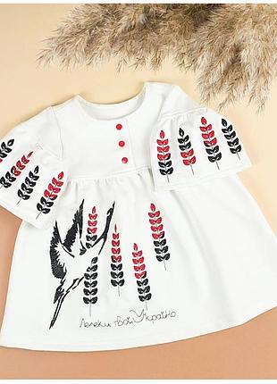 Сукня вишиванка 80-122 см для дівчаток біла