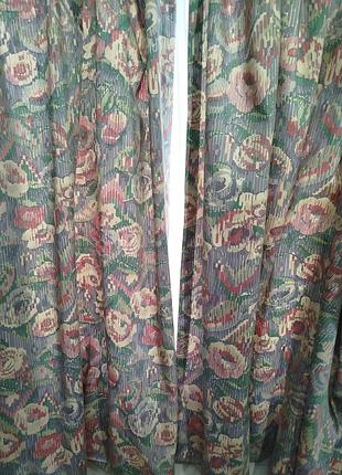 Готовые шторы с лентой для крючков, винтаж ретро