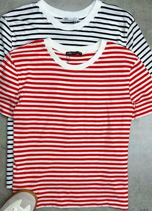 Шикарна стильна футболка zara в смужку