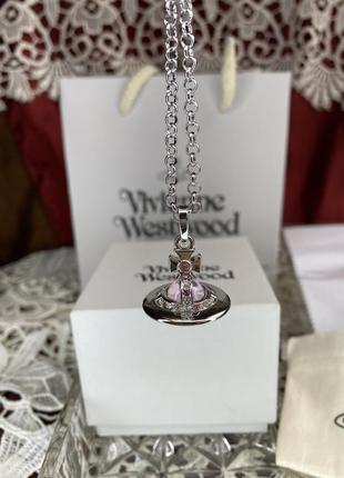 Vivienne westwood pink tiny orb кулон, подвеска, колье