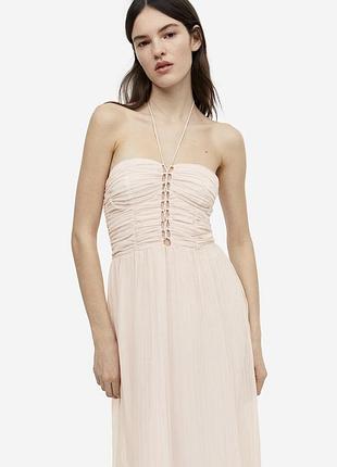 Розовое платье, фатиновое платье, бежевое платье от бренда h&m2 фото