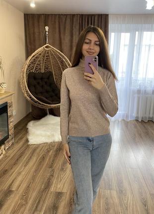 Светр гольф водолазка бежева кофейна коричнева